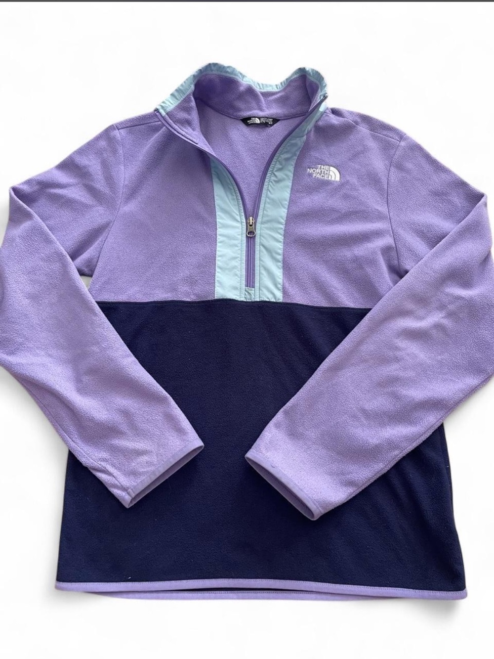 The North Face Kids Lavender & Navy Quarter-Zip Fleece Pullover